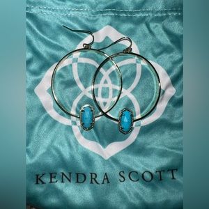Kendra Scott Elora Gold and Turquoise Hoop Earrings